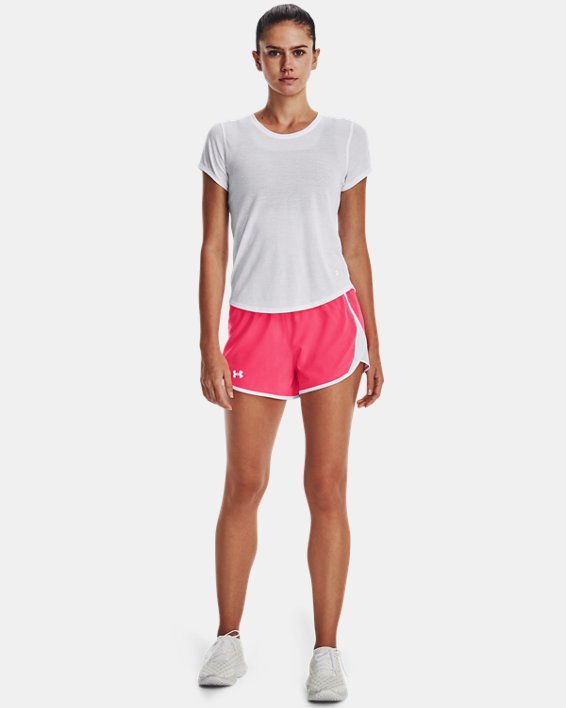 Women's UA Fly-By 2.0 Shorts, Pink, pdpMainDesktop image number 2